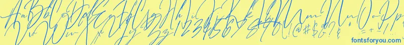 Bitter Mind Font – Blue Fonts on Yellow Background