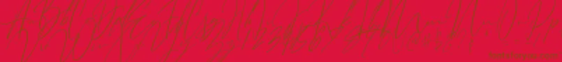 Bitter Mind-Schriftart – Braune Schriften auf rotem Hintergrund