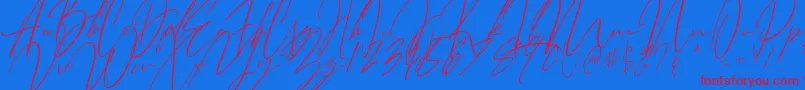 Bitter Mind-Schriftart – Rote Schriften auf blauem Hintergrund