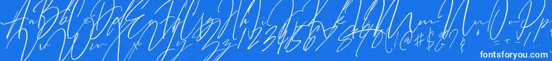 Bitter Mind-Schriftart – Weiße Schriften auf blauem Hintergrund