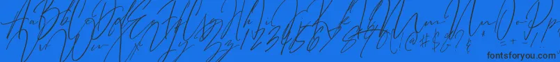 フォントBitter Mind – 黒い文字の青い背景