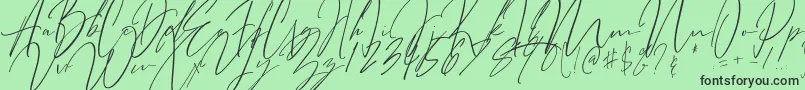 フォントBitter Mind – 緑の背景に黒い文字