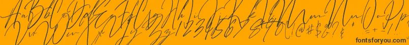 フォントBitter Mind – 黒い文字のオレンジの背景