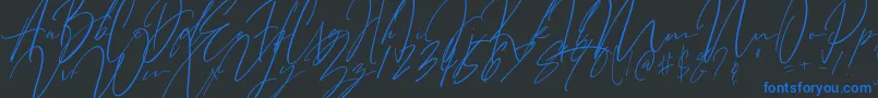 Bitter Mind-Schriftart – Blaue Schriften auf schwarzem Hintergrund