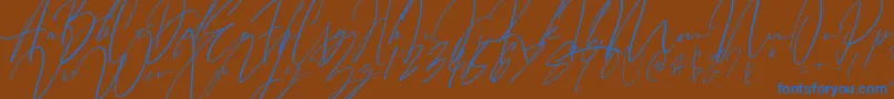 Bitter Mind Font – Blue Fonts on Brown Background