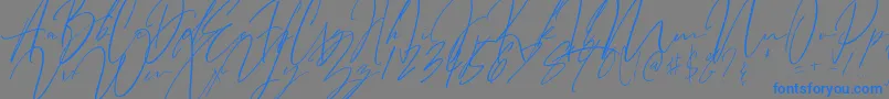 フォントBitter Mind – 灰色の背景に青い文字