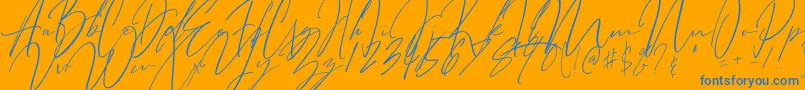 Шрифт Bitter Mind – синие шрифты на оранжевом фоне