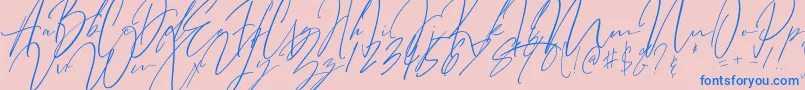 Bitter Mind-Schriftart – Blaue Schriften auf rosa Hintergrund