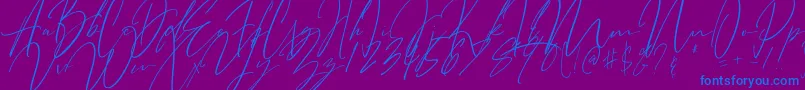 Шрифт Bitter Mind – синие шрифты на фиолетовом фоне