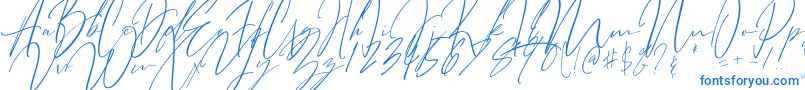Bitter Mind-Schriftart – Blaue Schriften auf weißem Hintergrund