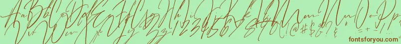 フォントBitter Mind – 緑の背景に茶色のフォント
