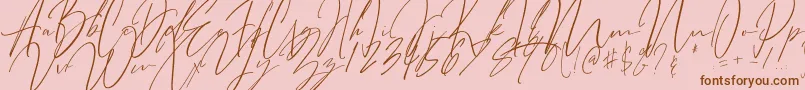 フォントBitter Mind – ピンクの背景に茶色のフォント