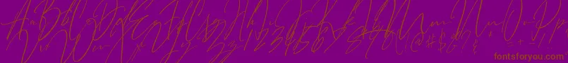 フォントBitter Mind – 紫色の背景に茶色のフォント
