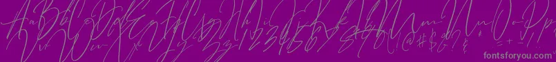 フォントBitter Mind – 紫の背景に灰色の文字