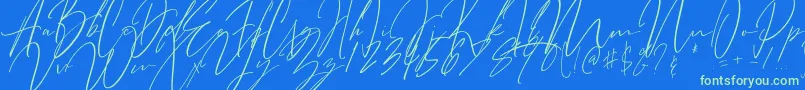 Bitter Mind Font – Green Fonts on Blue Background