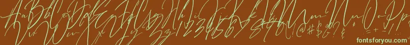 Bitter Mind Font – Green Fonts on Brown Background