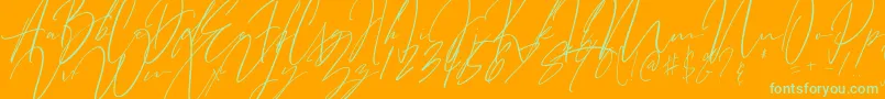 フォントBitter Mind – オレンジの背景に緑のフォント