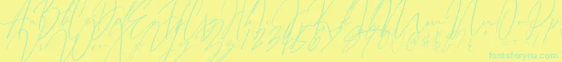 フォントBitter Mind – 黄色い背景に緑の文字