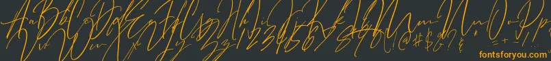 Bitter Mind-Schriftart – Orangefarbene Schriften auf schwarzem Hintergrund