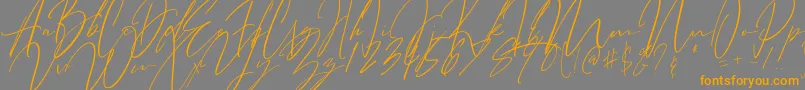 フォントBitter Mind – オレンジの文字は灰色の背景にあります。