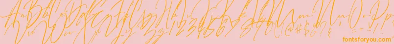 Шрифт Bitter Mind – оранжевые шрифты на розовом фоне