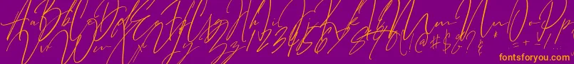 フォントBitter Mind – 紫色の背景にオレンジのフォント