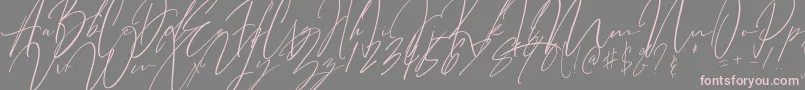 Bitter Mind-Schriftart – Rosa Schriften auf grauem Hintergrund