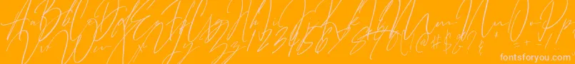 Bitter Mind-Schriftart – Rosa Schriften auf orangefarbenem Hintergrund