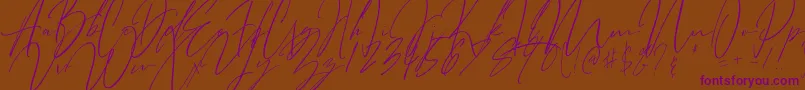 Bitter Mind-Schriftart – Violette Schriften auf braunem Hintergrund
