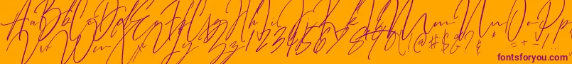 Bitter Mind-Schriftart – Violette Schriften auf orangefarbenem Hintergrund