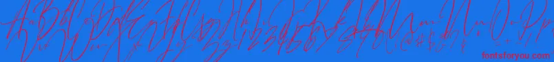 Bitter Mind-fontti – punaiset fontit sinisellä taustalla