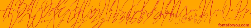 Bitter Mind-Schriftart – Rote Schriften auf orangefarbenem Hintergrund