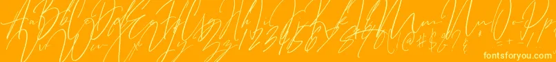 フォントBitter Mind – オレンジの背景に黄色の文字