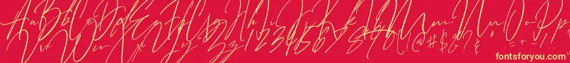 Bitter Mind-Schriftart – Gelbe Schriften auf rotem Hintergrund