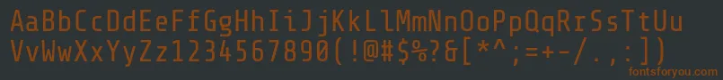 Шрифт ShareTechmono – коричневые шрифты на чёрном фоне