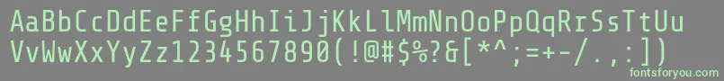 Шрифт ShareTechmono – зелёные шрифты на сером фоне