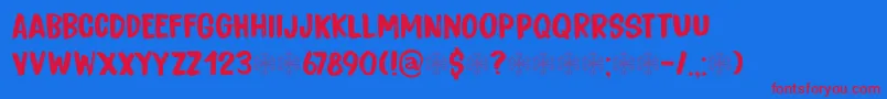 フォントBitterbrush DEMO – 赤い文字の青い背景