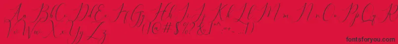 Fonte Bitthai Script – fontes pretas em um fundo vermelho