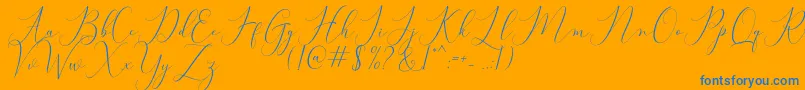 fuente Bitthai Script – Fuentes Azules Sobre Fondo Naranja