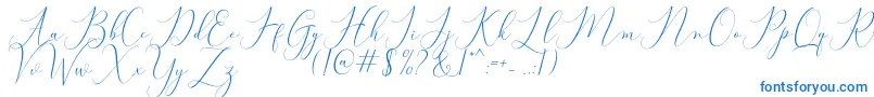 Bitthai Script-fontti – siniset fontit valkoisella taustalla