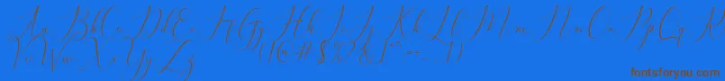 Fonte Bitthai Script – fontes marrons em um fundo azul