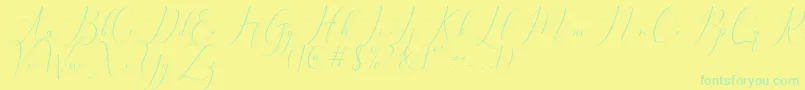 Bitthai Script-Schriftart – Grüne Schriften auf gelbem Hintergrund