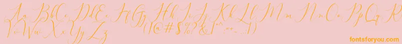 Bitthai Script Font – Orange Fonts on Pink Background