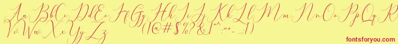 Bitthai Script Font – Red Fonts on Yellow Background