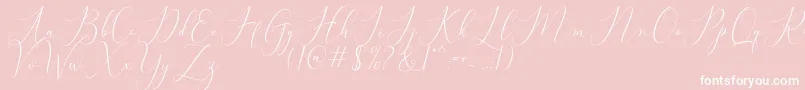 Bitthai Script-Schriftart – Weiße Schriften auf rosa Hintergrund