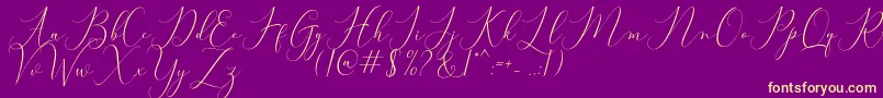 Bitthai Script-fontti – keltaiset fontit violetilla taustalla