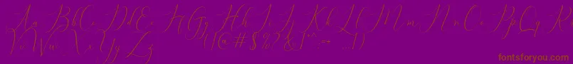 Fonte Bitthai Script – fontes marrons em um fundo roxo