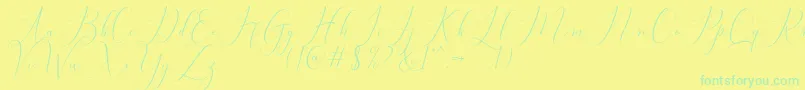 Bitthai Script Font – Green Fonts on Yellow Background