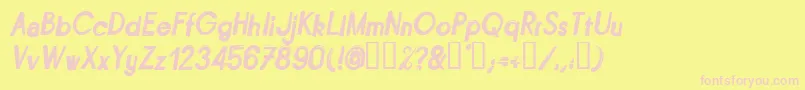 BITUI   -fontti – vaaleanpunaiset fontit keltaisella taustalla