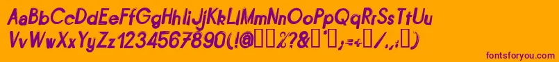 BITUI   -Schriftart – Violette Schriften auf orangefarbenem Hintergrund